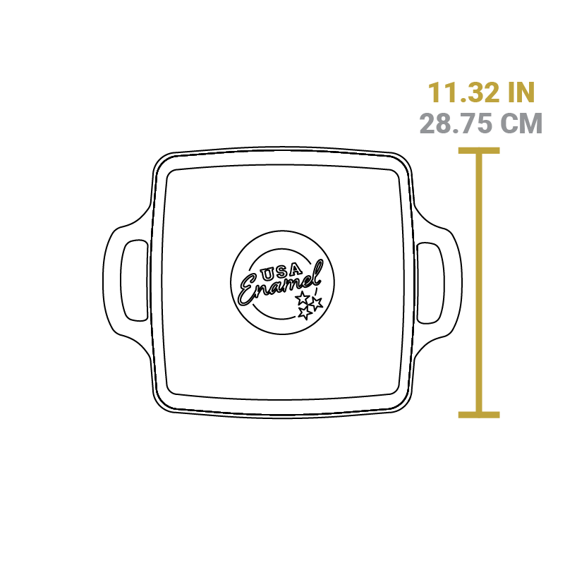 USA Enamel 11 Inch Enameled Cast Iron Grill Pan - Image 10